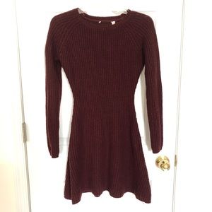 3/$25 Burgundy Skater Sweater Dress